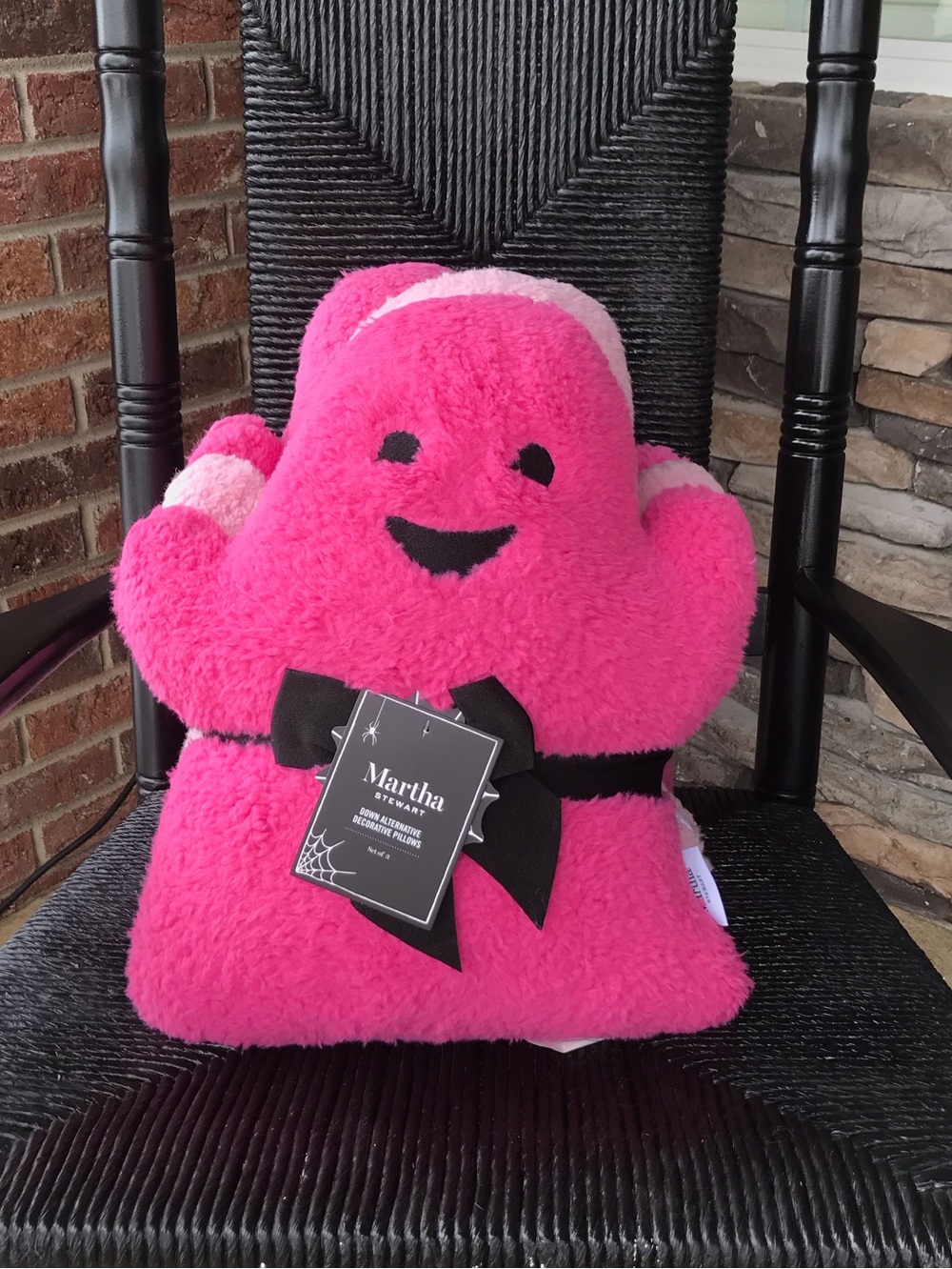 Martha Stewart Pink Ghosts Pillows Halloween 3 Pack Large NEW